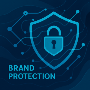 Abstract shield representing digital brand protection