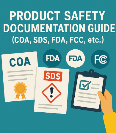 Product Safety Documentation Guide (COA, SDS, FDA, FCC, etc.)